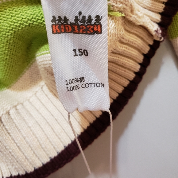 KID1234 Zip Up Sweater RYB1516 SZ. 150 (US L)NWT! - Picture 4 of 16